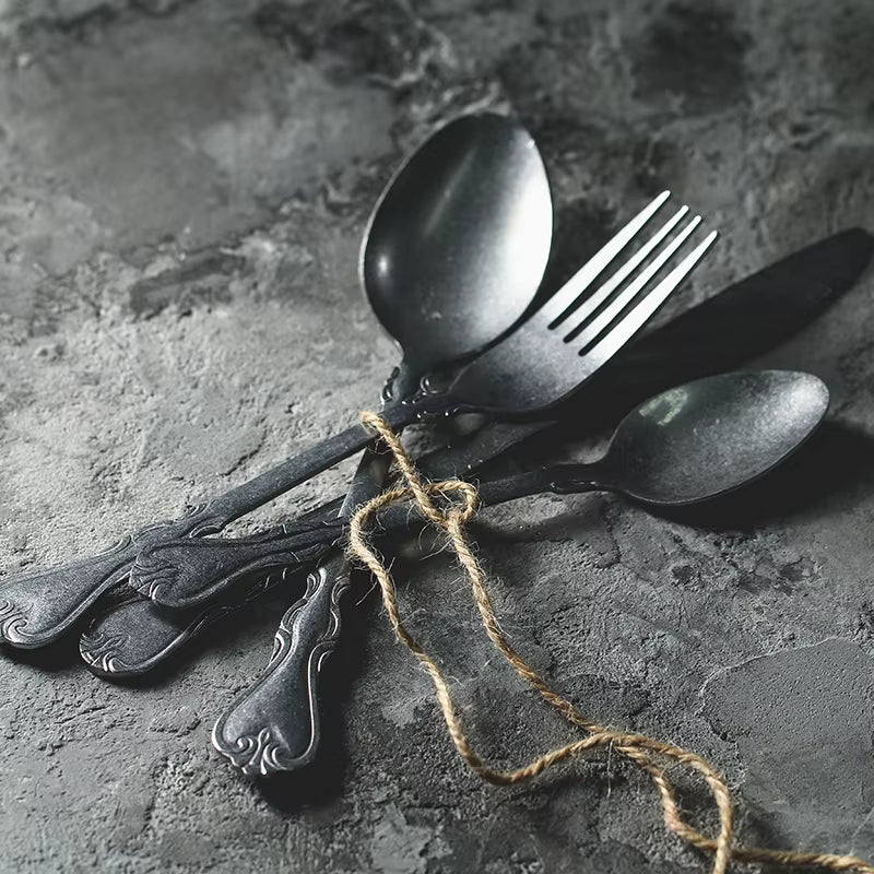 Echtes handgefertigtes Vintage-Besteckset (4-teilig)