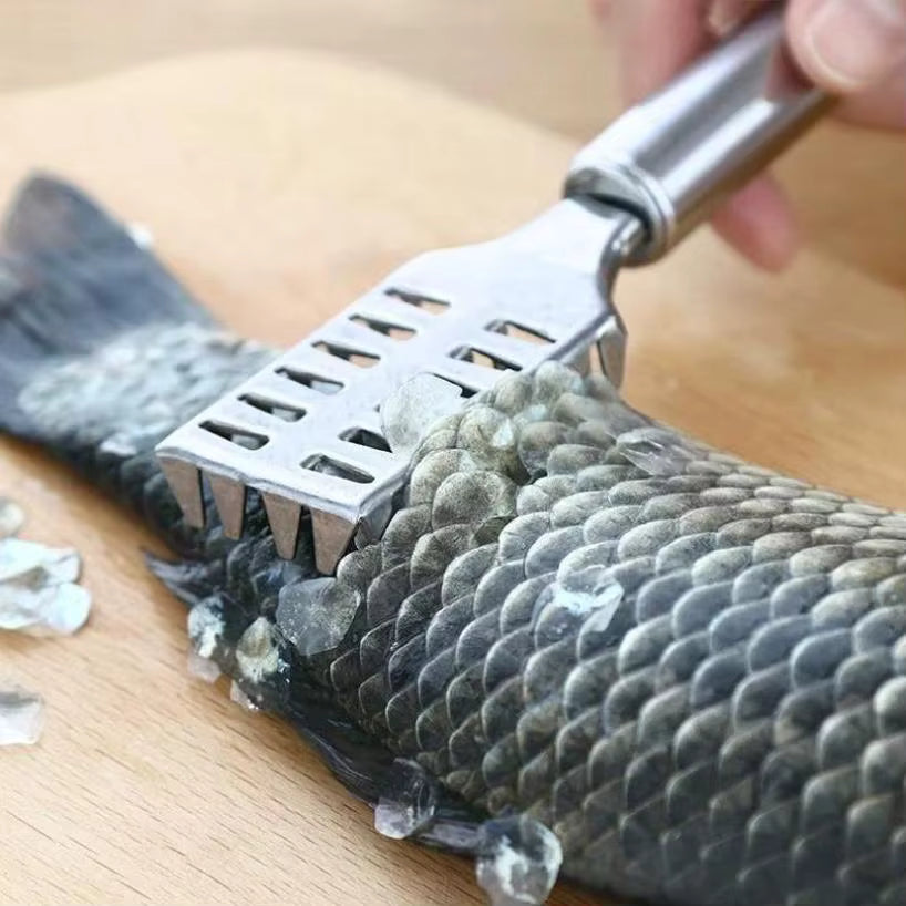 Kompakter 2-in-1-Fischschupper und Garnelenentdarmgerät aus Edelstahl