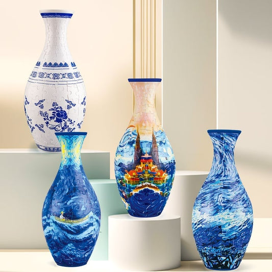 EcoBloom - 3D Puzzle Vase - Dekorative Blumenvase mit abnehmbarer Wasserbehälter