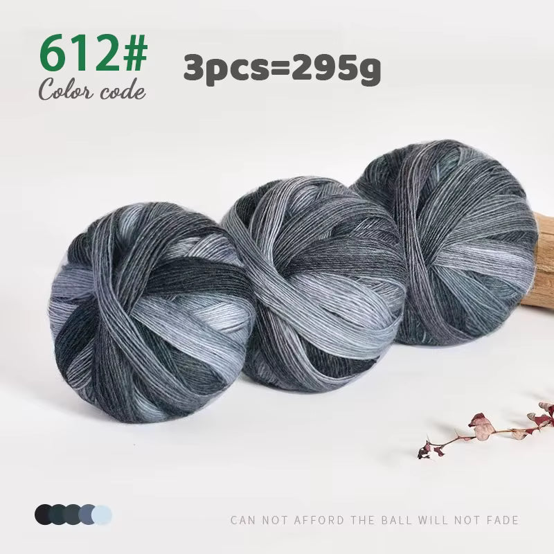 Vierfarbiges mehrfarbiges Farbverlauf-Wollgarn (295 g)