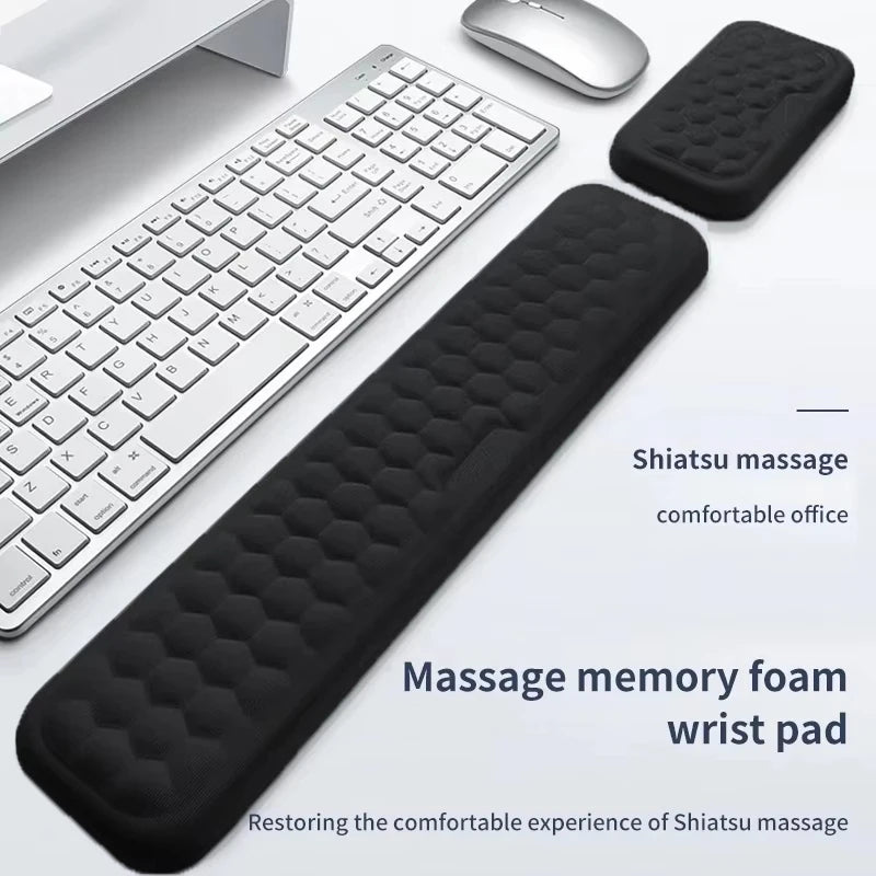 Ergonomisk hukommelsesskum og silikone håndledsstøtte (massage-struktureret)
