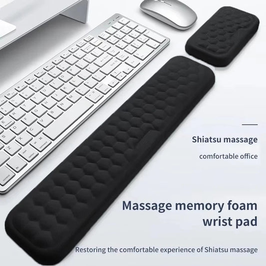 Ergonomisk hukommelsesskum og silikone håndledsstøtte (massage-struktureret)