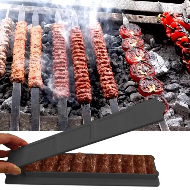 Kebabspyd-maskine i Genanvendeligt Plastik 29 x 7,5 x 5 cm | Opvaskemaskinesikker | Laver 6 Ensartede Spyd på Én Gang