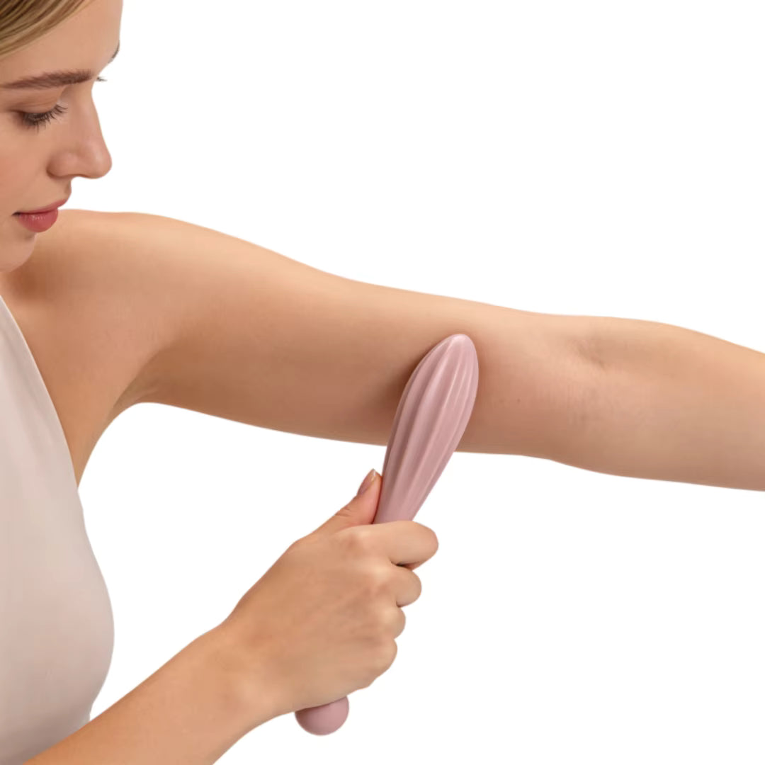 Weicher Silikon-Gesichtsmassagestab mit zwei Köpfen und ergonomischem Design