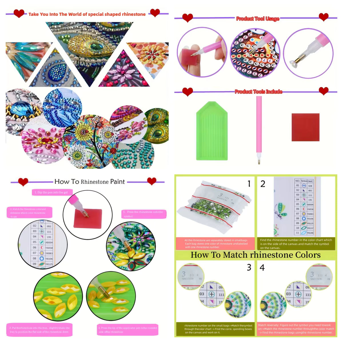 DIY-Schlüsselanhänger-Set aus doppelseitigem Acryl und Kristallen (12 Teile)