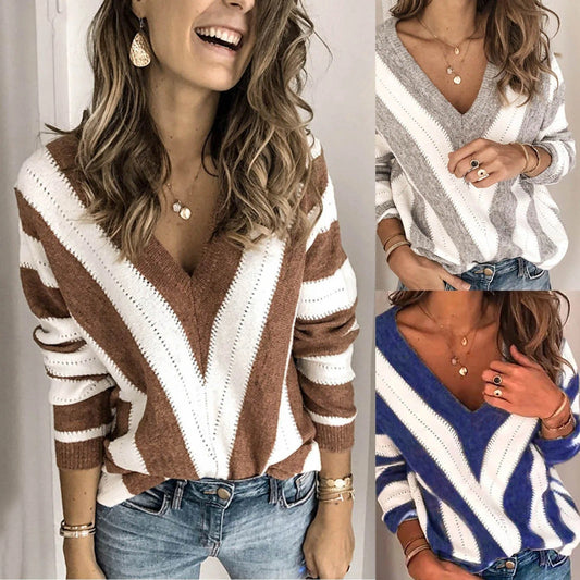 LuxeBold - V-Ausschnitt-Pullover für Frauen | Stil und Wärme kombiniert