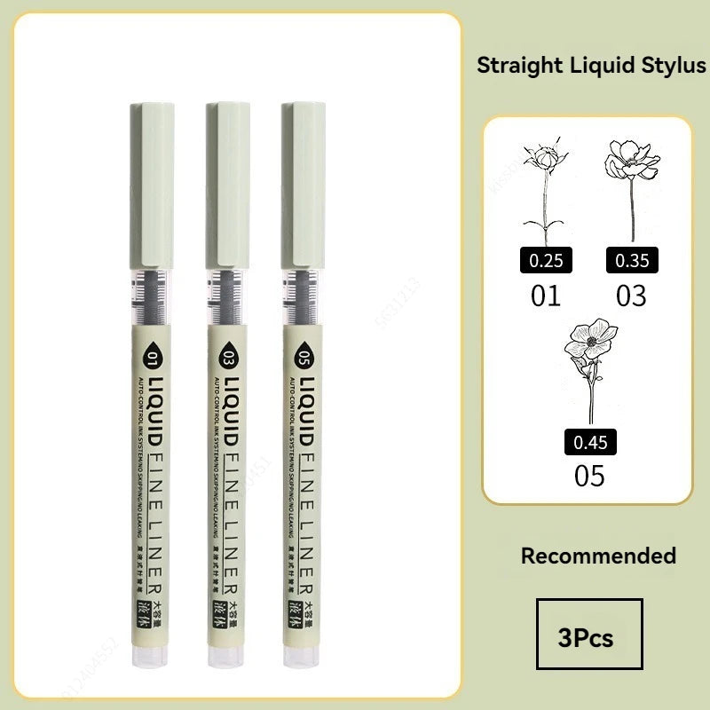 Feinspitziges, nicht ausblutendes, mehrfarbiges Manga-Kunstmarker-Set (5–8 Stück)