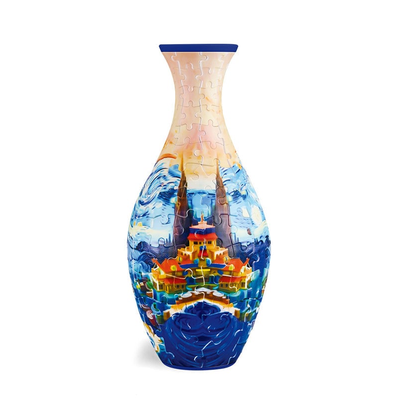 EcoBloom - 3D Puzzle Vase - Dekorative Blumenvase mit abnehmbarer Wasserbehälter