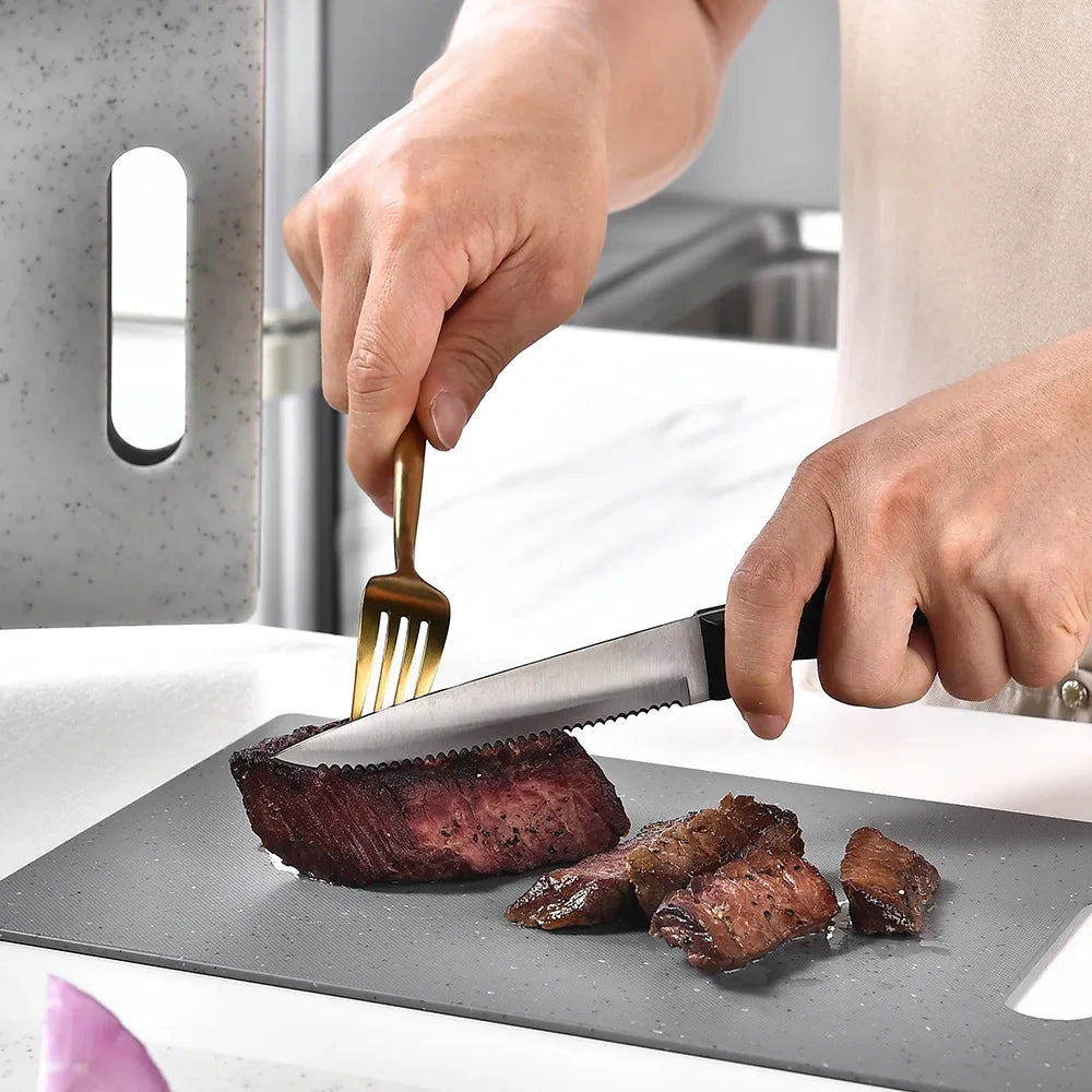 Dobbeltsidet Skærebrætssæt med Marmorprint og Nem Rengøring (4 dele)