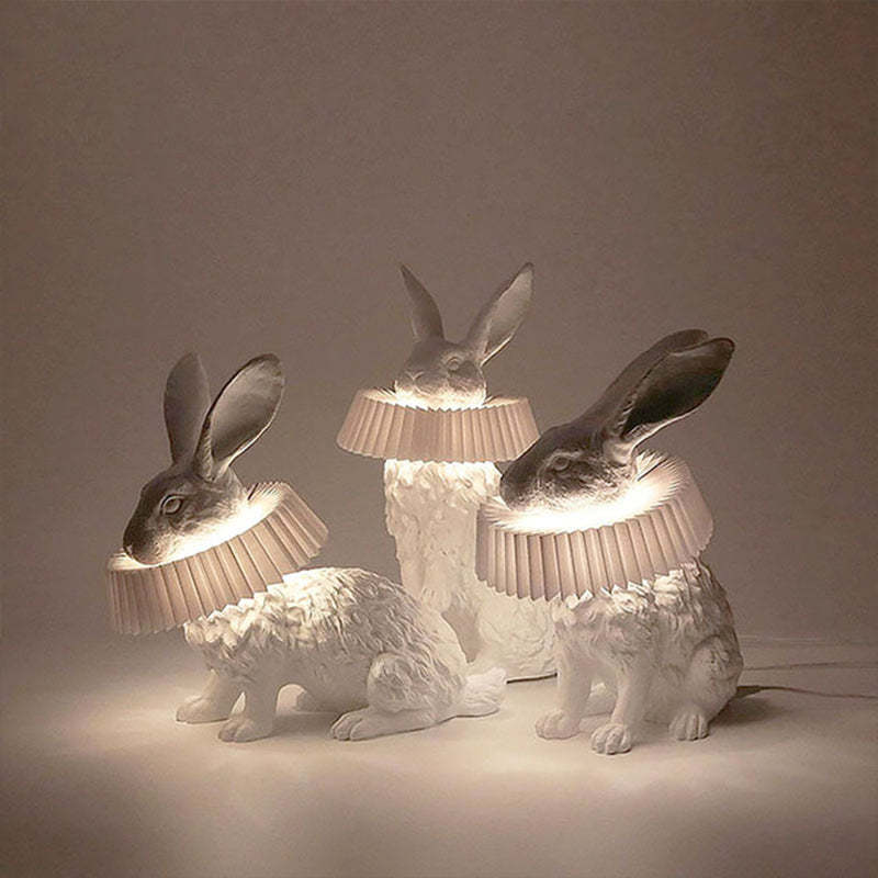 Variant image for Moderne LED Tafellampe i Hvid Metal og Hars til Soveværelse og Spisestue – Dimbart, Energisparende E27 Fatning-3