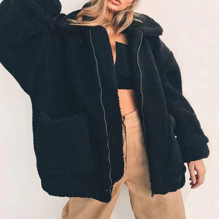 FleeceFit - Fleecejacke für Frauen mit breitem Kragen