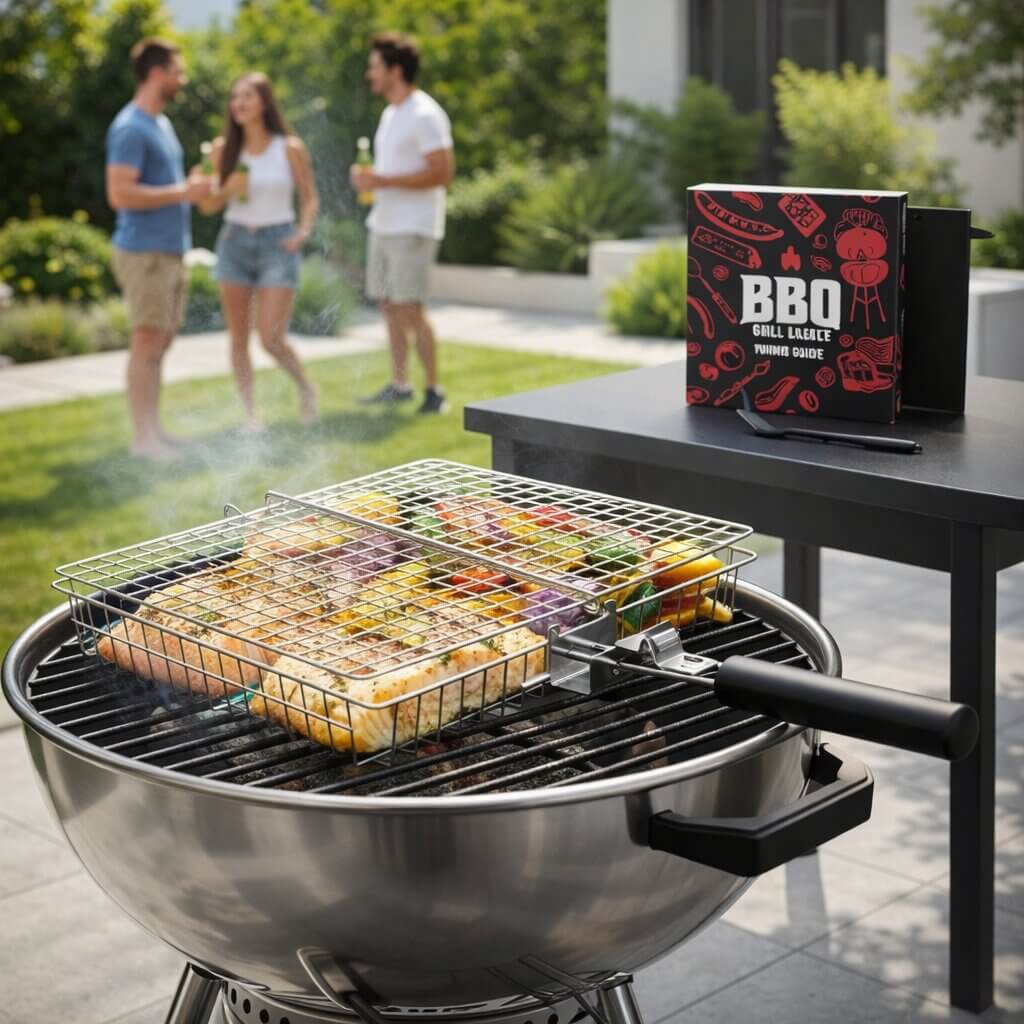FlameGuard Pro Grillkurv — Sikker, Saftig, Perfekt