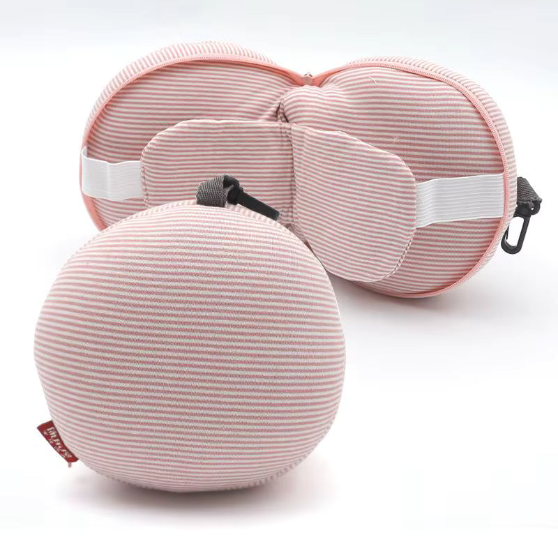 Kompaktes 2-in-1-Reise-Nackenkissen & Schlafmaske