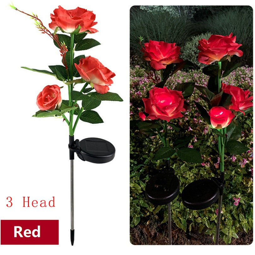 LumiRose - Solar LED Rosenblüten-Nachtlampe für den Garten