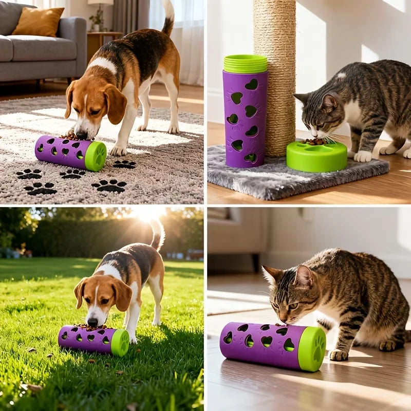 Bissfester interaktiver Snackspender für langsames Fressen (für Hunde und Katzen)