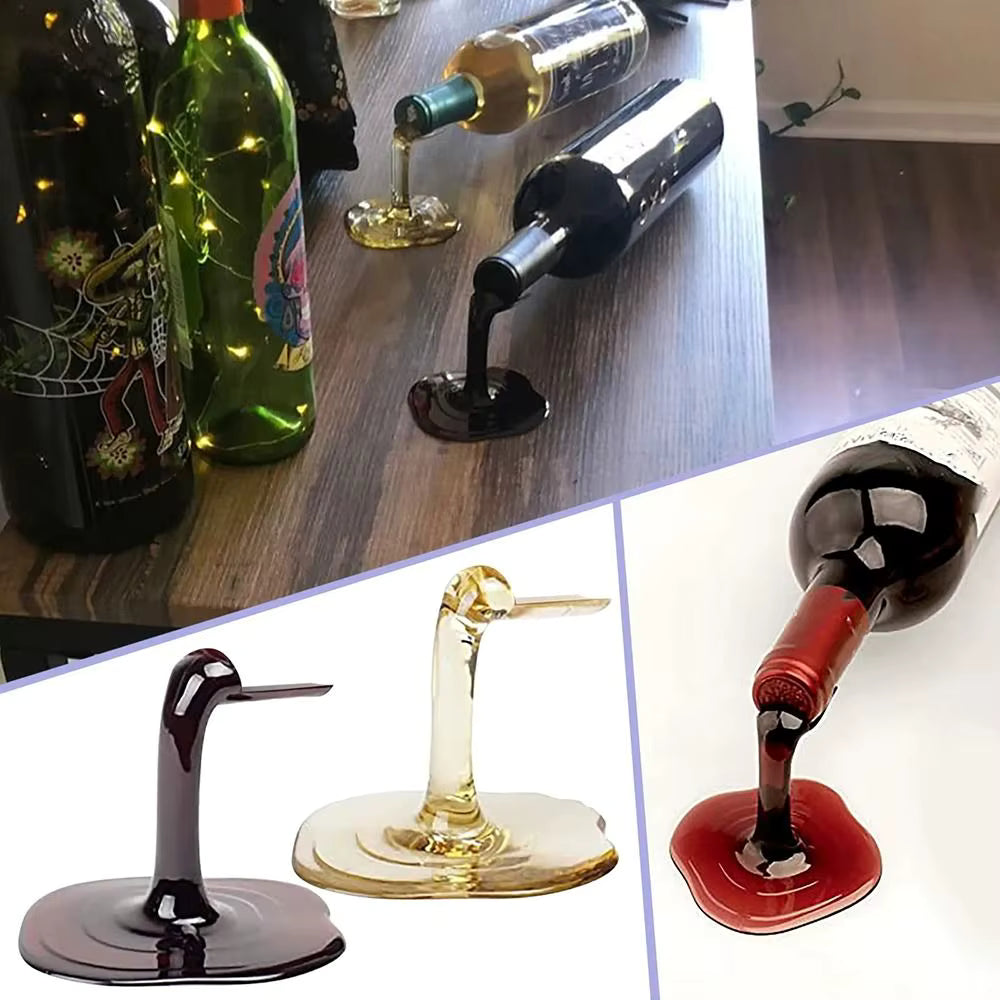 Auffälliger Weinflaschenhalter in Form einer verschütteten Flasche (ABS)