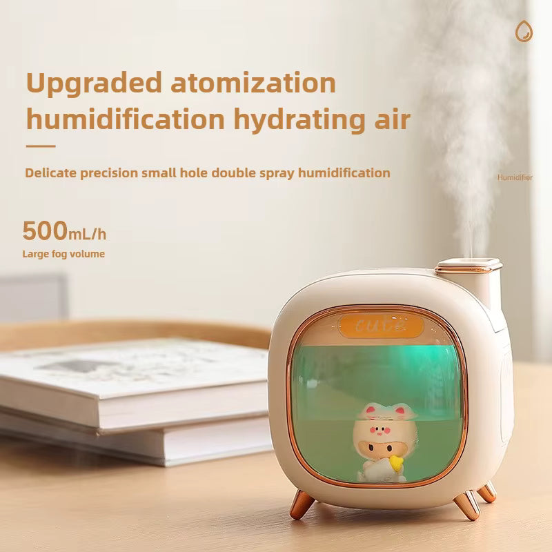 Großer 500-ml-Ultraschall-Luftbefeuchter & LED-Aroma-Diffuser (USB-betrieben)