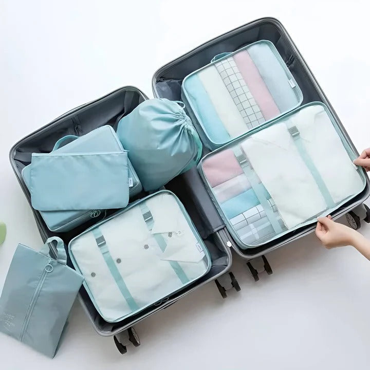 7-teiliges Set mit Packwürfeln – Kleidungsspeicherung für Reisen und Koffer