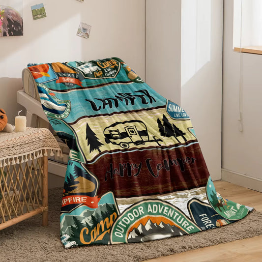 Camper & Skov Print Blød Flannel Tæppe (150x200 cm)