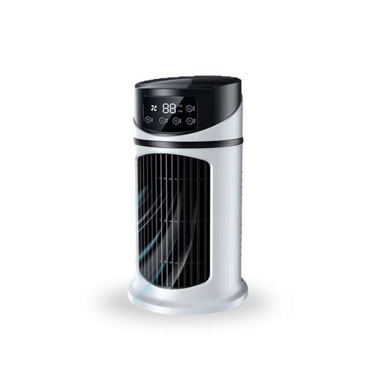 Luftkøler Mini USB 3-i-1 Bærbar | 300 ml Vandtank med Blæser og Befugtning | Ultrakompakt til Skrivebord og Seng