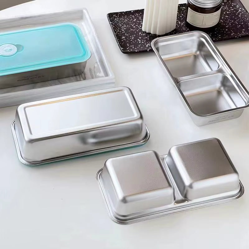 Auslaufsichere Lunchbox aus 304er Edelstahl (Doppelkammer)