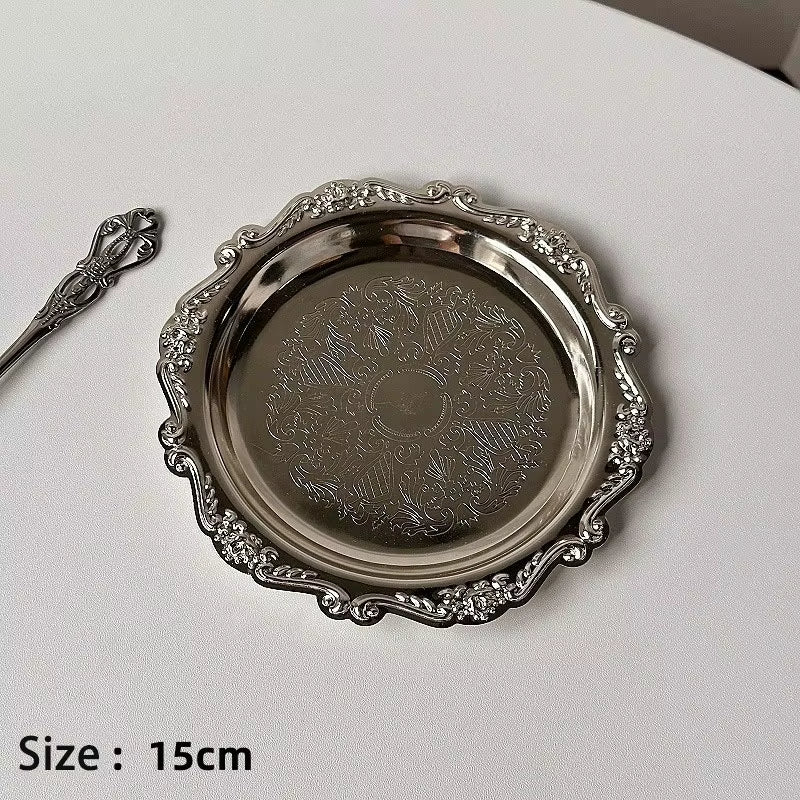 Sølvbelagt Retro Desserttallerken (10–25 cm)