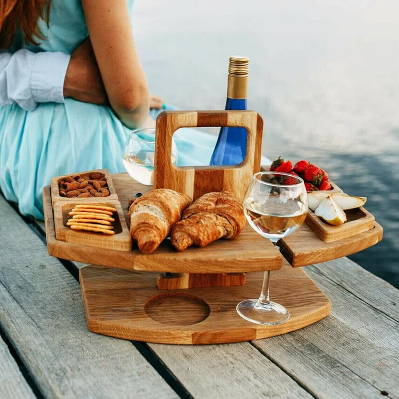SavorSet Eg Vinbord — Sikker, Stilfuld Udendørs Nydelse