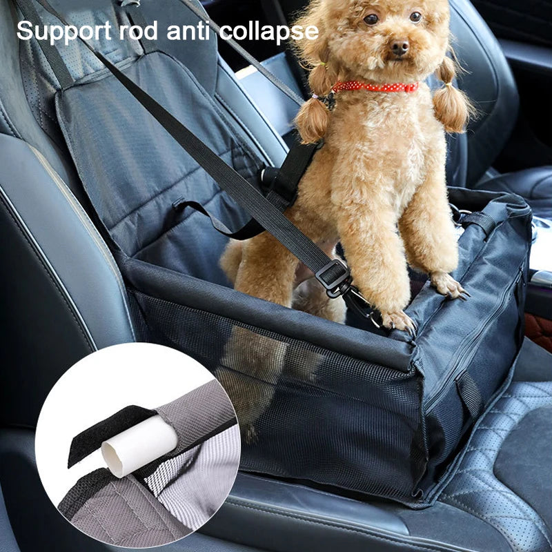 Sicherer faltbarer atmungsaktiver Mesh-Hundetragetasche fürs Auto (mit Sicherheitsgurt)