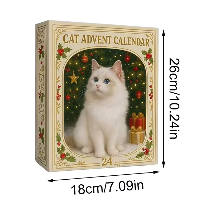 Katte-tema akryl 24-dages julekalender (24 pynt)