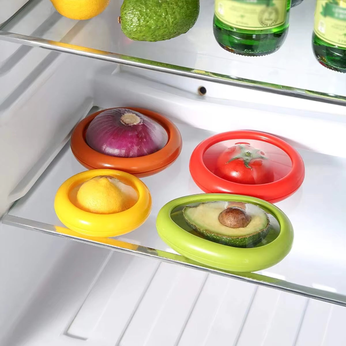 Luftdichte, robuste ABS-Frucht- und Gemüsebehälter (4-teiliges Set)