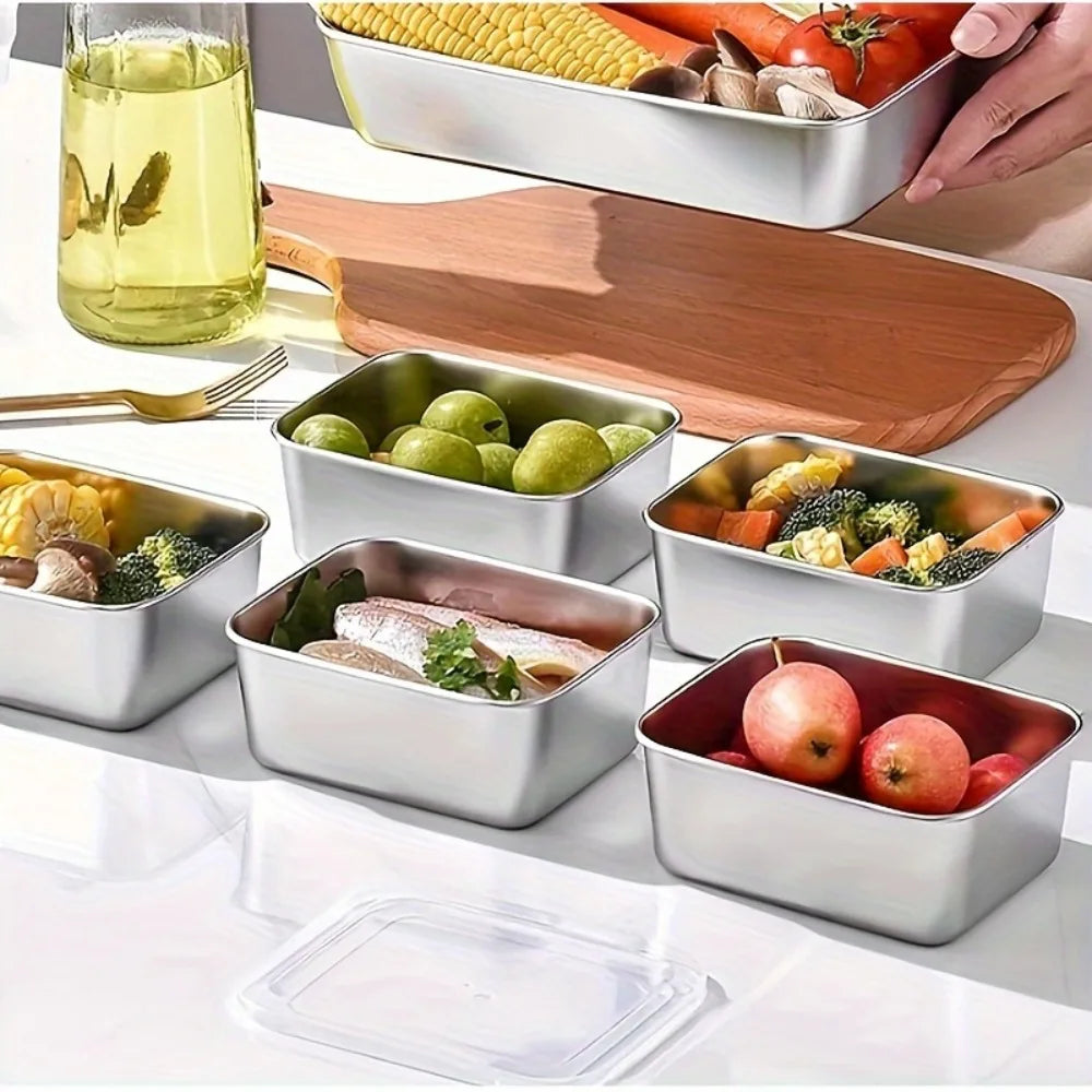 Luftdichte und BPA-freie Vorratsbehälter aus Edelstahl für Lebensmittel (5-teiliges Set)