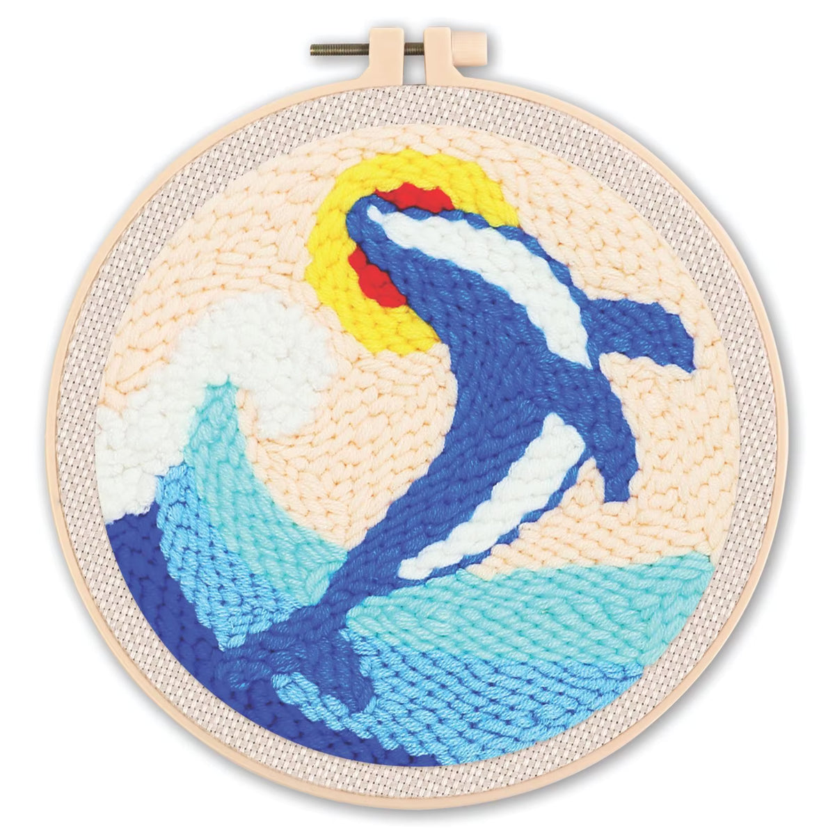 Begynder-venligt fortrykt punch-nål broderisæt (20x20cm)
