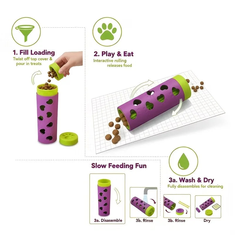 Bissfester interaktiver Snackspender für langsames Fressen (für Hunde und Katzen)