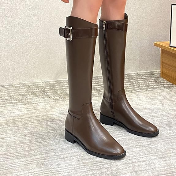 Zafrina - Hohe Stiefel mit Riemen | Eleganter Komfort an kalten Tagen