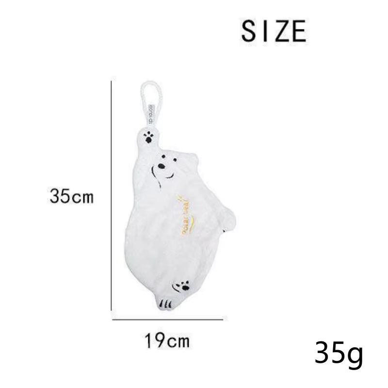 Superabsorbierendes hängendes Koralfleece-Küchenhandtuch (Eisbär)