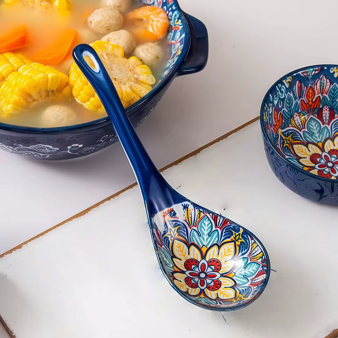 Bunte Servierlöffel aus Keramik (2er-Set)