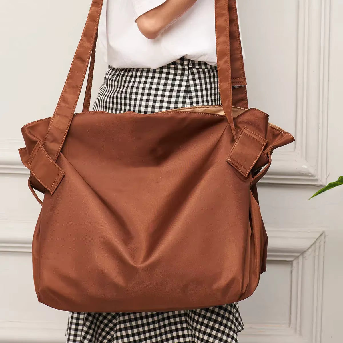Zusammenfaltbare Einkaufstasche mit großem Fassungsvermögen (eine Schulter-Crossbody-Tasche)