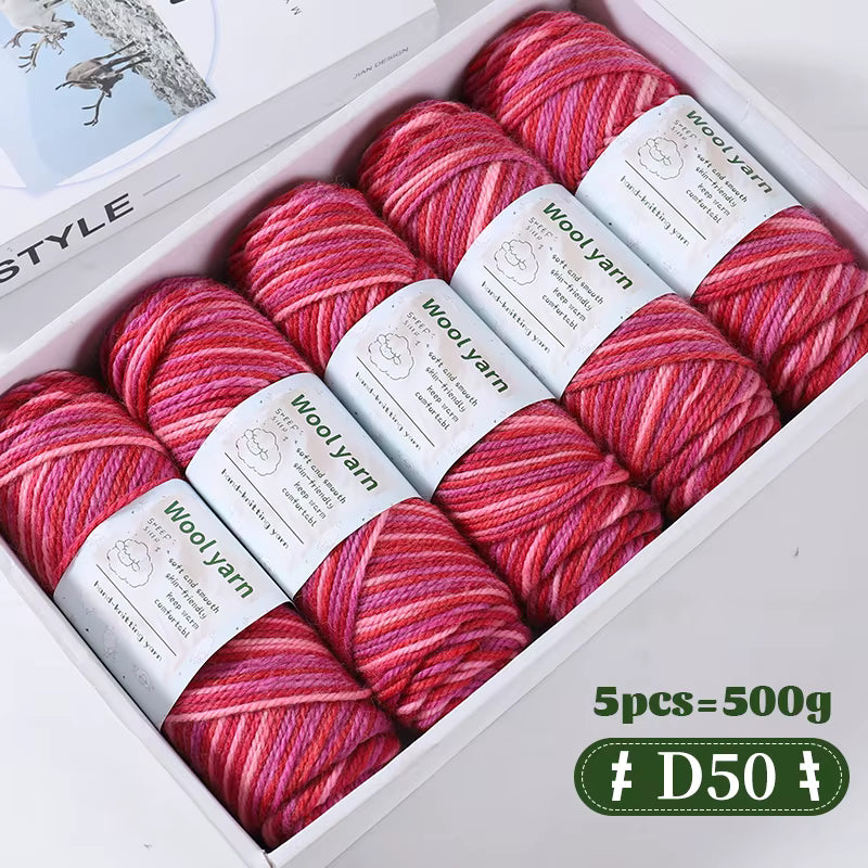 Farbverlaufsfarbenes dickes Alpakagarn (500-g-Packung)
