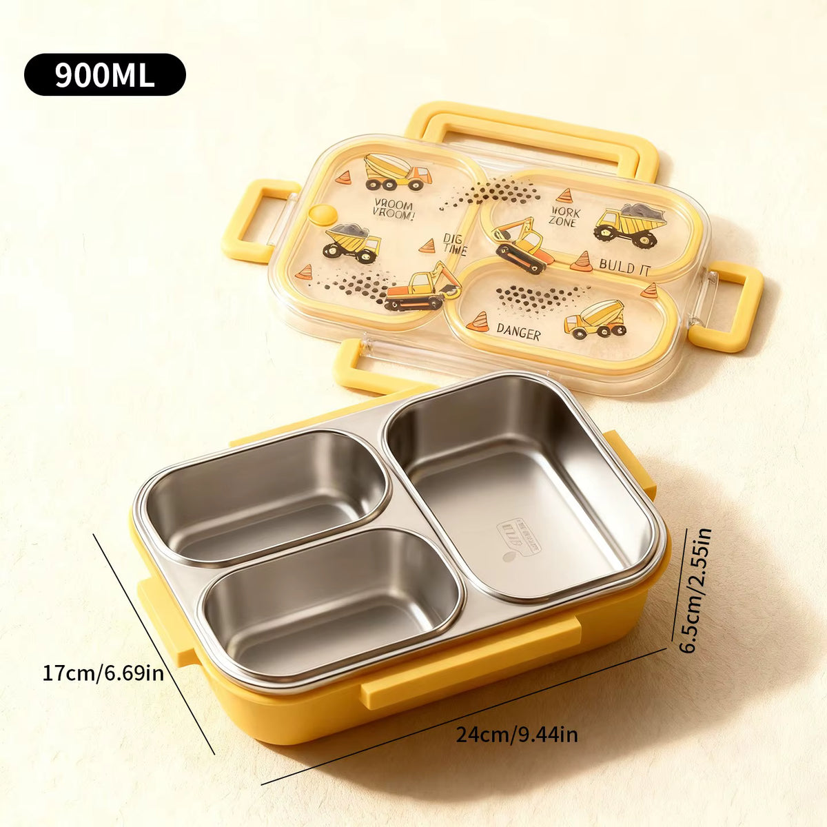Auslaufsichere Kinder-Lunchbox aus rostfreiem 304er Edelstahl (großes Fassungsvermögen)