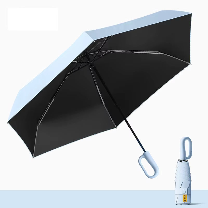 Vollständige Verdunkelung, UV-beständiger Regenschirm mit Metallfaserrahmen (5-fach faltbar)
