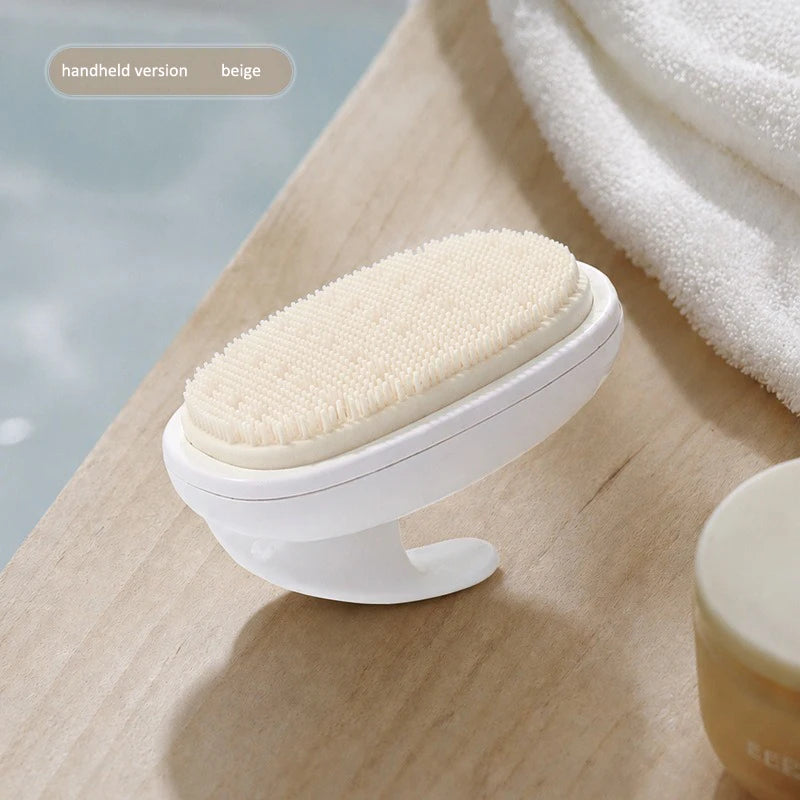 Peeling-Duschbürste aus Silikon mit abnehmbarem Griff