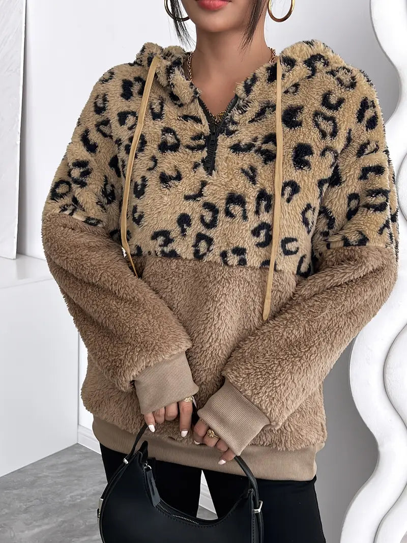Ula - Modischer Kapuzenpullover mit Leopardenmuster für Frauen