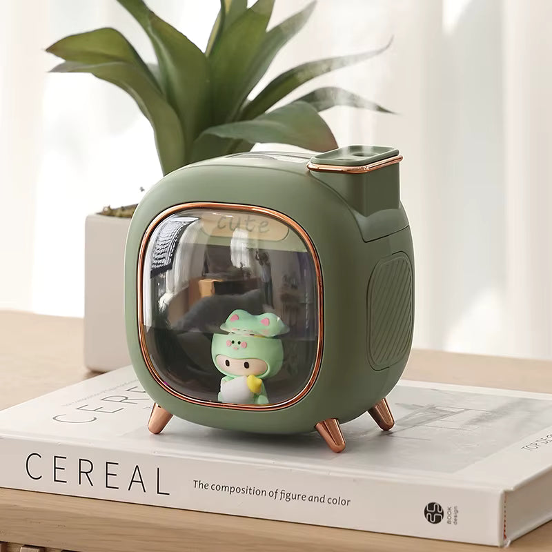 Großer 500-ml-Ultraschall-Luftbefeuchter & LED-Aroma-Diffuser (USB-betrieben)