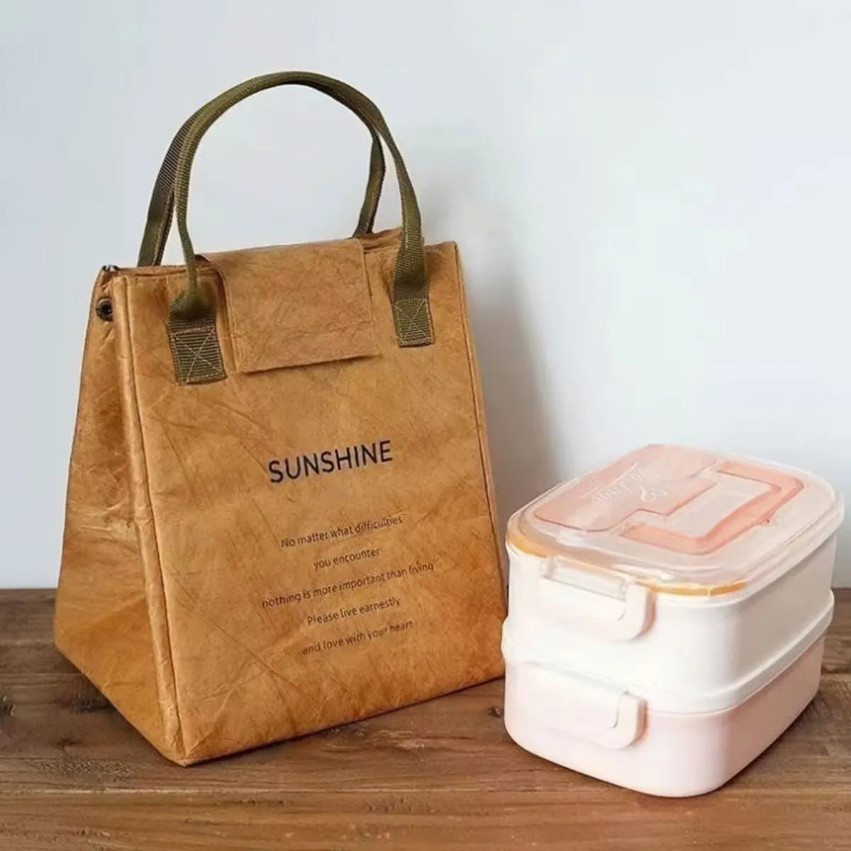 Isolierte Lunchbag aus Kraftpapier für Bento-Mahlzeiten