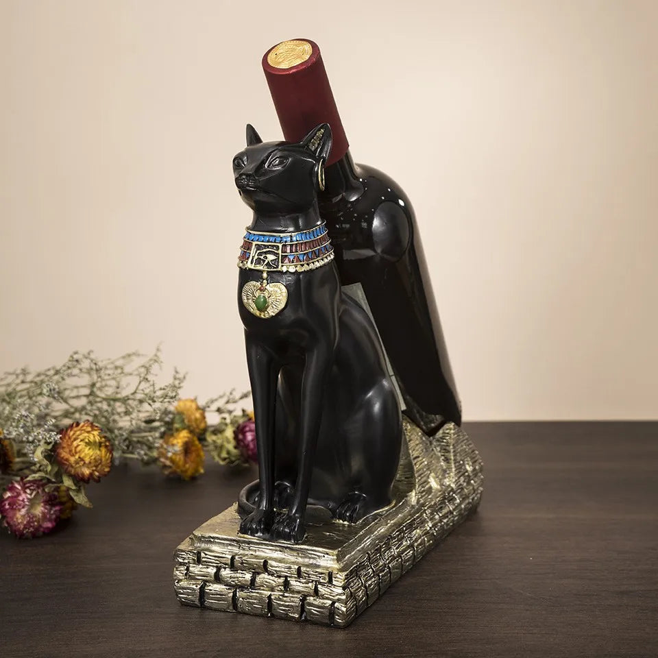 Weinregal aus Kunstharz im ägyptischen Stil