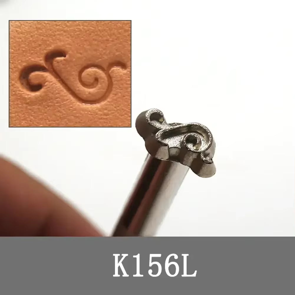 Sæt til prægning af læder med massivt stål og træhåndtag (flere designs)