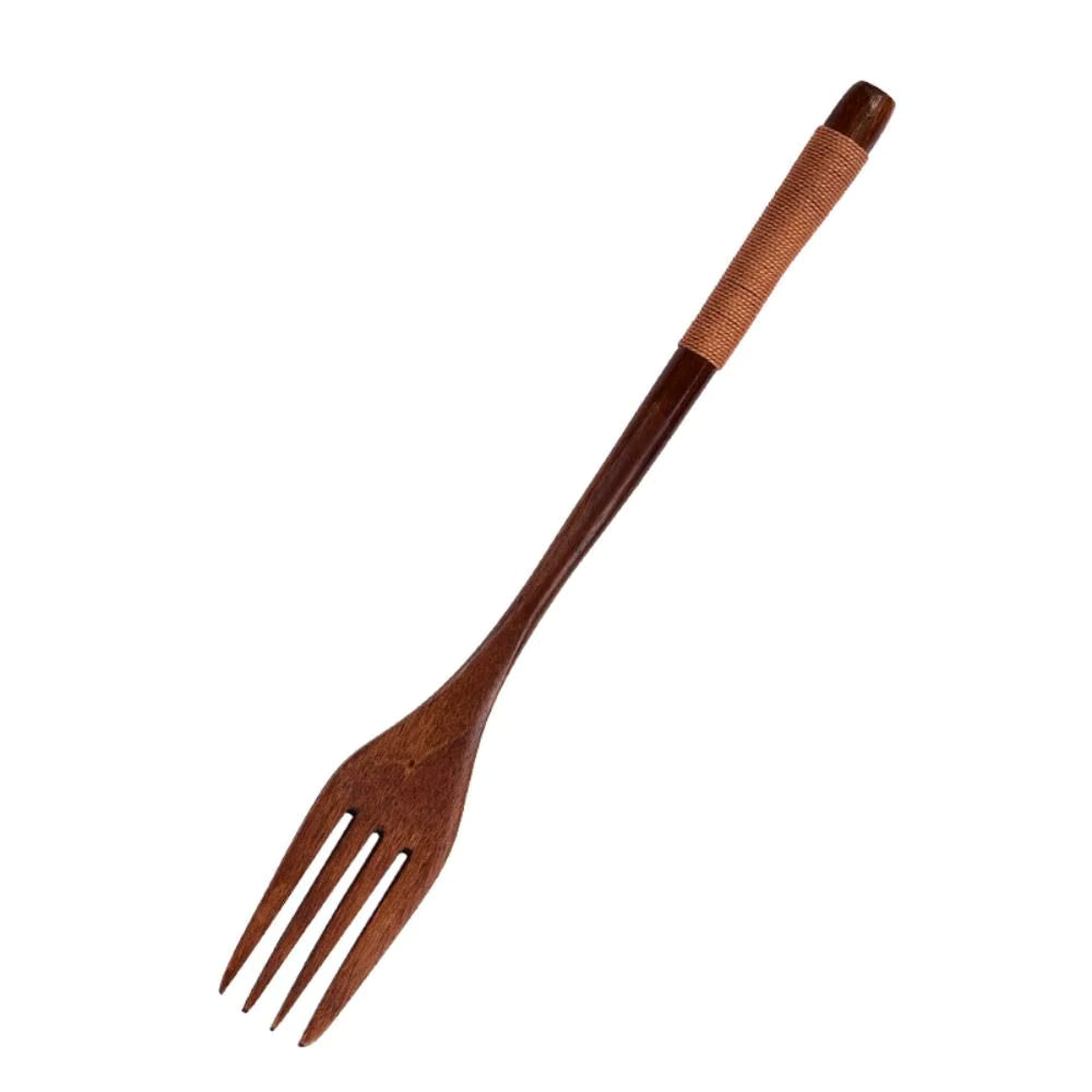 Umweltfreundlicher natürlicher Holzlöffel und Holzgabel