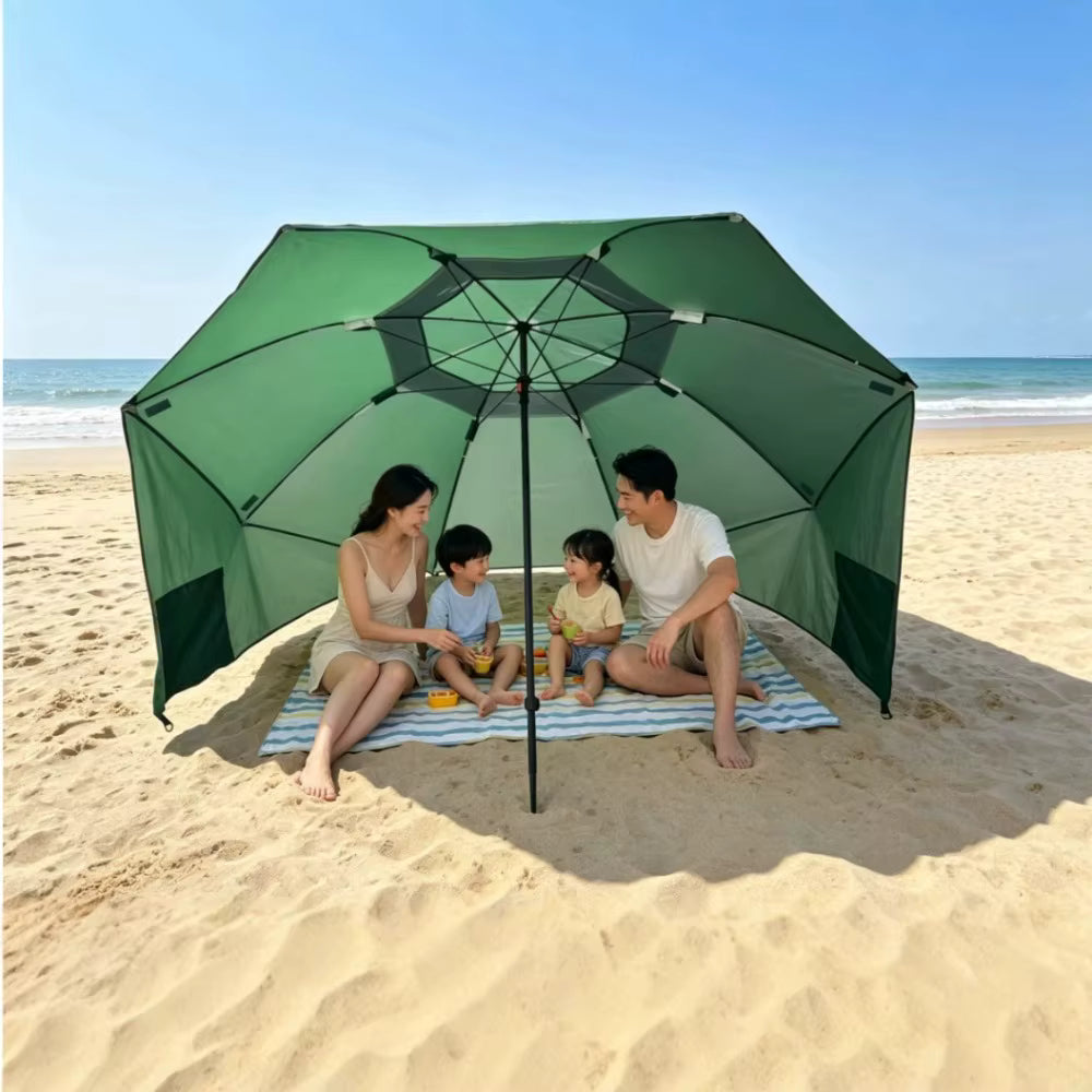 Übergroßes, UV-schützendes und winddichtes Strand- und Campingdach (2,4 m)
