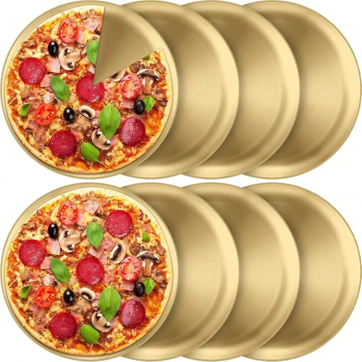 Rustfri rustbestandig rustfrit stål runde middagsplader (sæt med 8, 17 cm)