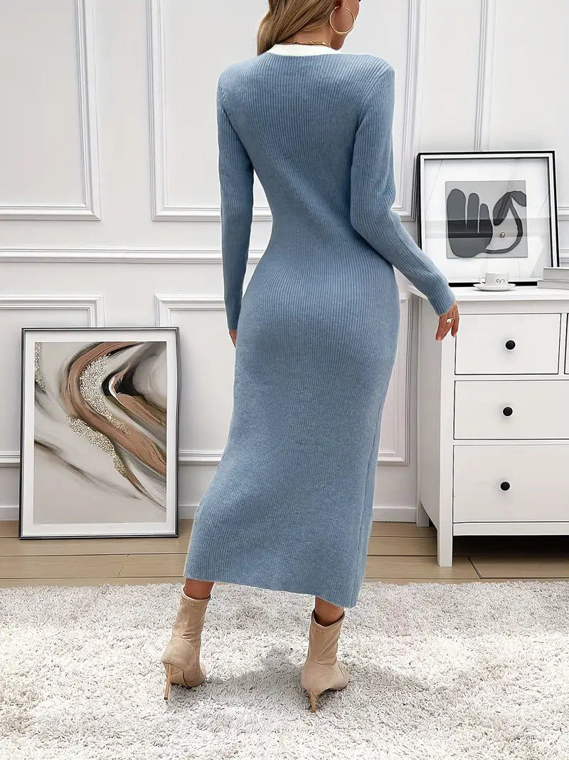 Harperly - Doppelreihiges Strickkleid für Damen